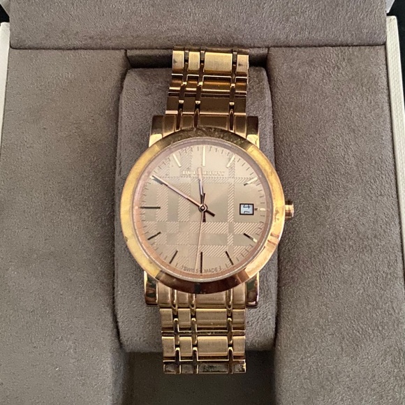 Burberry, BU1864 rose gold check bracelet watch - Picture 3 of 8